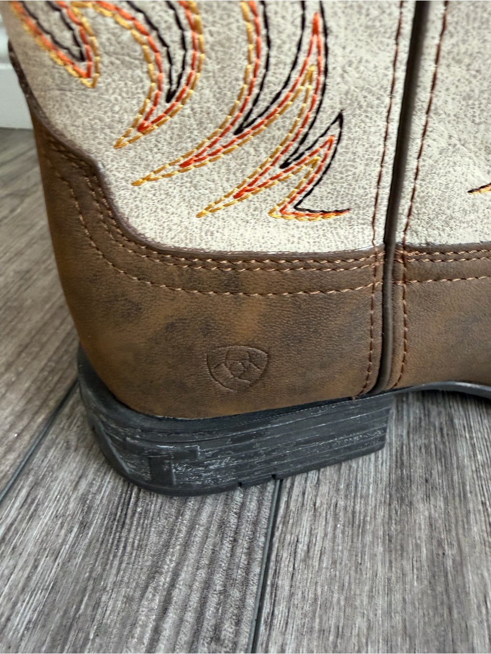 Ariat Kids Storm Western Boot, Brown - Picture 9 of 13